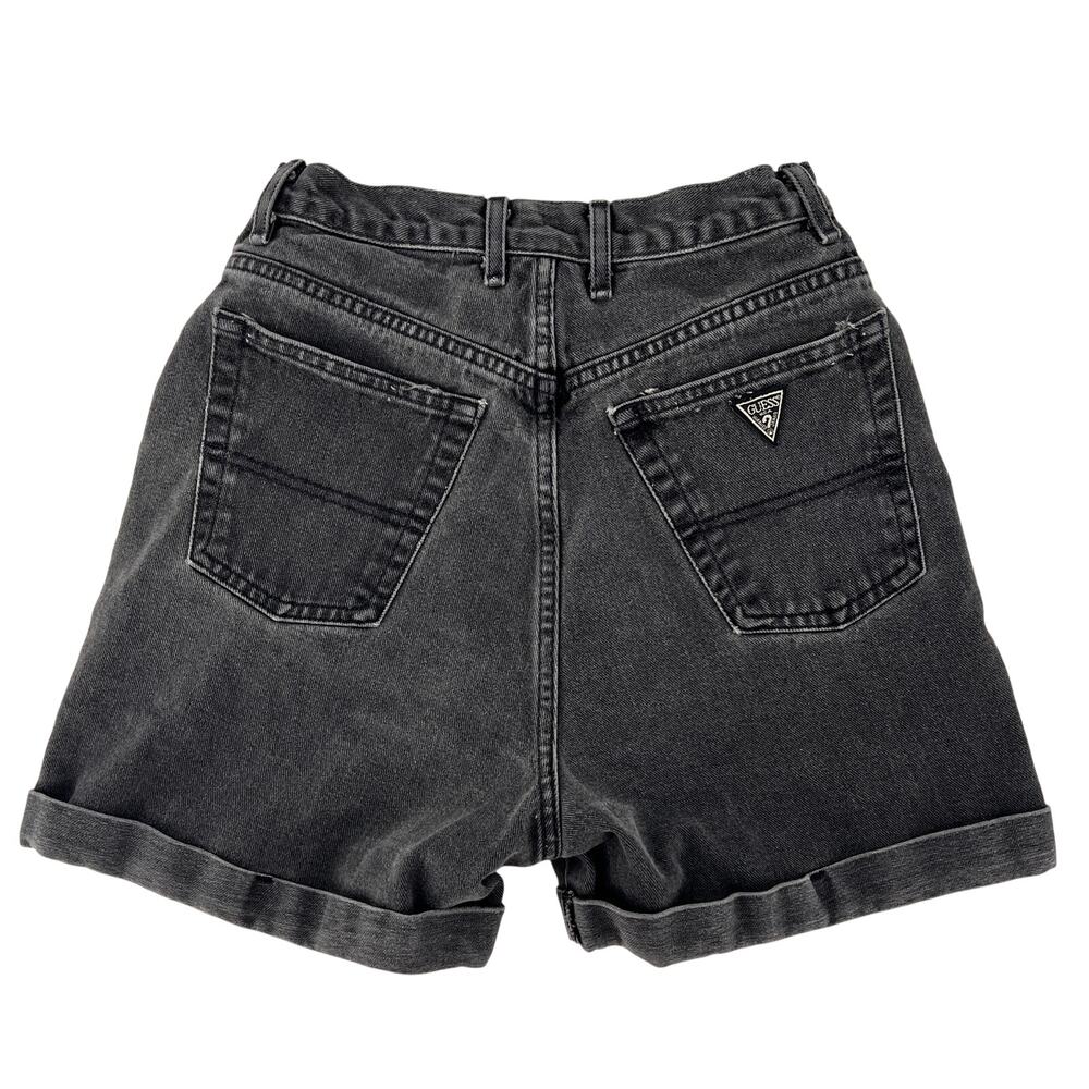 Vintage Guess Jeans Black Denim Shorts 90s Style 39971 Size 29